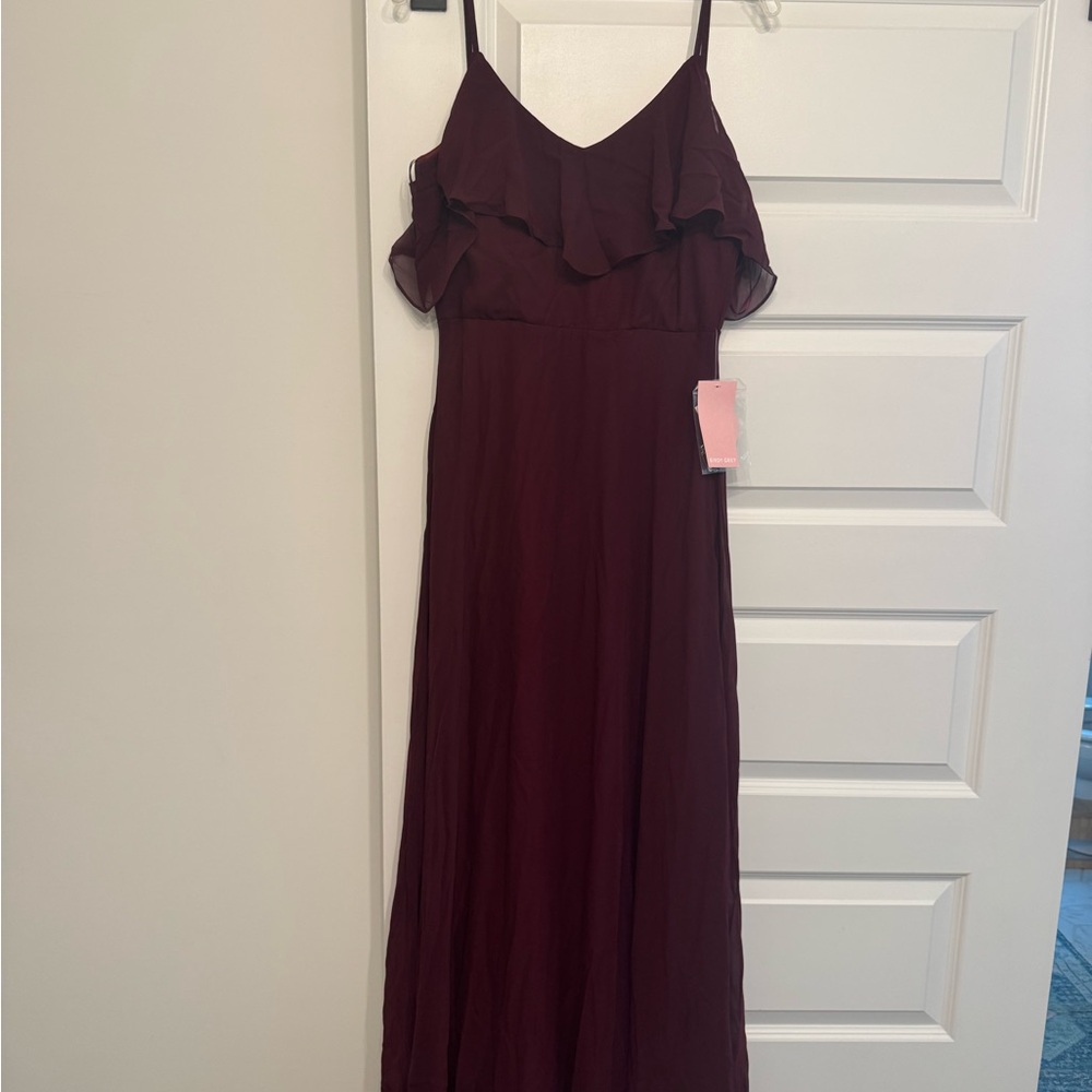 Birdy Grey Jane Cabernet Ruffle Dress